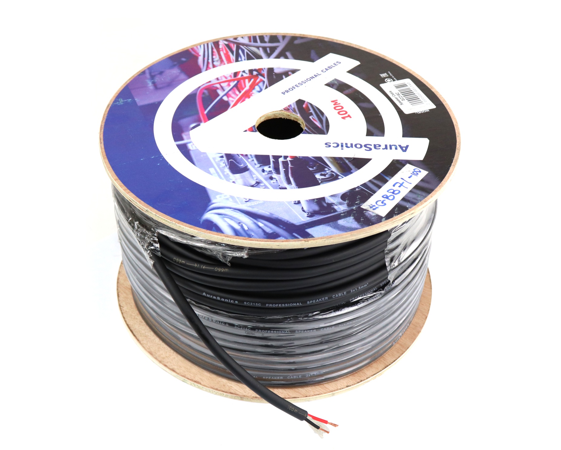 AuraSonics SC215C акустический кабель 2x1,5мм²,15 AWG, Ø7.2мм ,бескислородная медь (OFC), черный