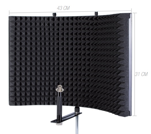 AuraSonics AS1 акустический экран для микрофонов, с креплением на стойку 43x31см