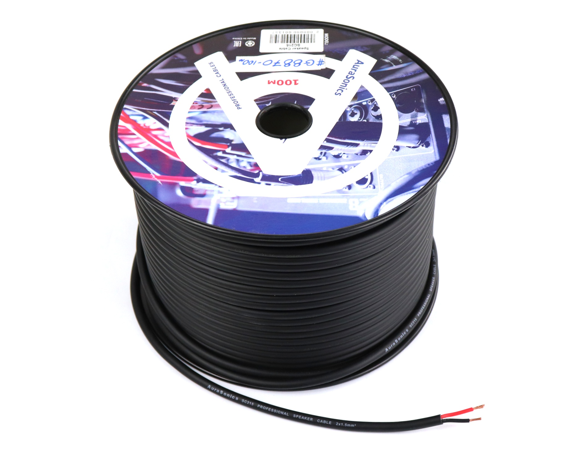 AuraSonics SC215 акустический кабель 2x1,5мм²,15 AWG, Ø7.2мм ,бескислородная медь (OFC), черный