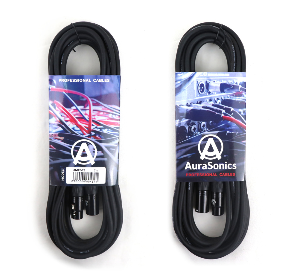 AuraSonics XMXF-7B кабель микрофонный XLR(F)-XLR(M), 7м, 24AWG, 0.23мм², черный