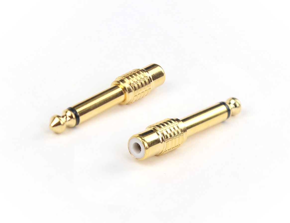 AuraSonics RFJM2 переходник RCA female -> Jack TS 6.3мм male, позолоченный