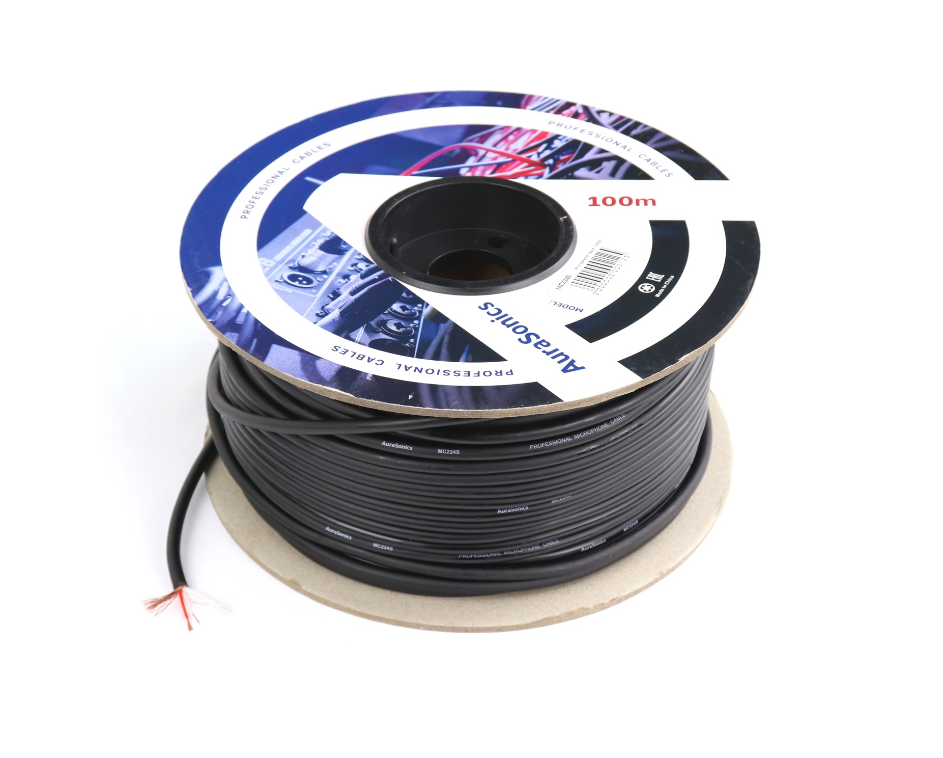 AuraSonics MC224S микрофонный кабель Ø6мм,24AWG, 0.23мм², витой экран, бухта 100м