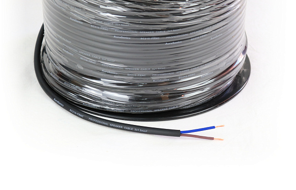 AuraSonics SC215-FRNC акустический кабель 2x1,5мм², Ø7.2мм, OFC, безгалогенный негорючий, черный