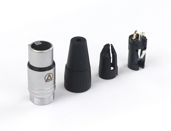AuraSonics X3F-G кабельный разъем 3-контактный XLR female, позолоченные контакты, хром