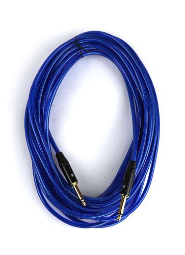 AuraSonics J63J63-10TBU гитарный кабель Jack TS 6.3мм  - Jack TS 6.3мм 10м,24AWG, 0.22мм², синий