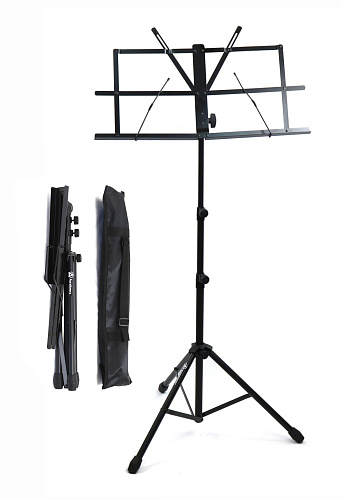 AuraSonics MSS3 компактный пюпитр с чехлом, усиленные узлы крепления 46x29см, высота 0.7-1.4м, сталь