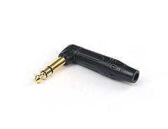 AuraSonics JMA3R-BG кабельный разъем угловой Jack 6,3мм TRS (стерео) штекер, позолоченные контакты