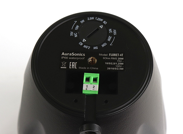 AuraSonics FLORET-4T акустическая система, настенная/подвесная,IP66, 4"+0,75",НЧ-резонатор, 8Ом/40Вт