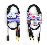 AuraSonics J35Y2J63-1-LONG аудио Y-кабель jack 3.5 -> 2 x jack 6.35, 1м