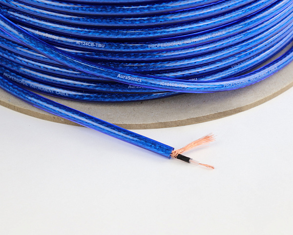 AuraSonics IC124CB-TBU инструментальный кабель Ø6мм, 24AWG, 0.22мм², синий, бухта 100м