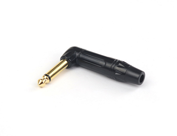 AuraSonics JMA2R-BG кабельный разъем угловой Jack 6,3мм TS (моно) штекер, позолоченные контакты