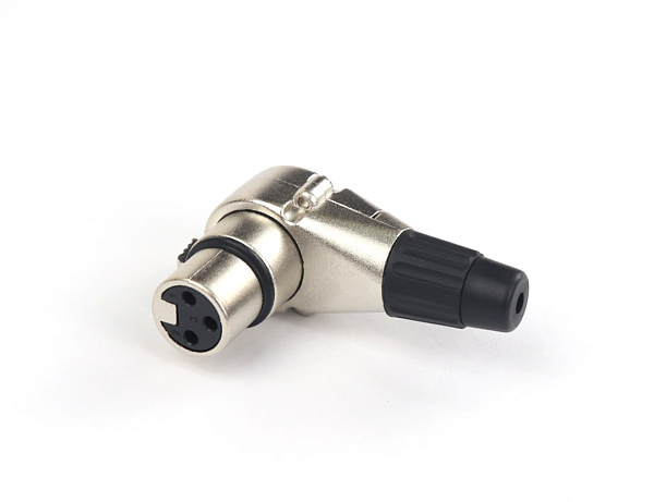 AuraSonics X3FR кабельный разъем угловой 3-контактный XLR female, посеребренные контакты, никель