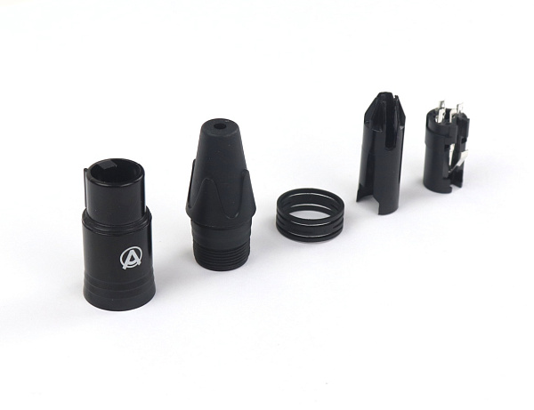 AuraSonics XN3F-B кабельный разъем 3-контактный XLR female, посеребренные контакты, черный