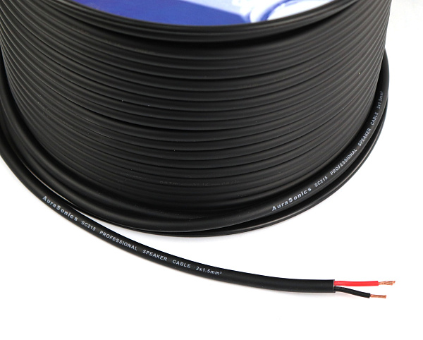 AuraSonics SC215 акустический кабель 2x1,5мм²,15 AWG, Ø7.2мм ,бескислородная медь (OFC), черный