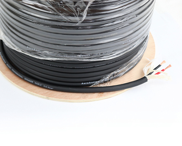 AuraSonics SC225C акустический кабель 2x2,5мм²,13 AWG, Ø9мм ,бескислородная медь (OFC), бухта 100м