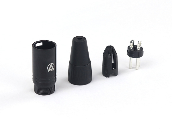 AuraSonics X3M-B кабельный разъем 3-контактный XLR male, посеребренные контакты, черный