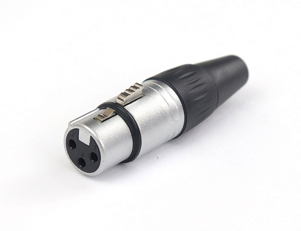 AuraSonics X3F-G кабельный разъем 3-контактный XLR female, позолоченные контакты, хром