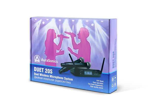 AuraSonics DUET 20S1 двойная радиосистема с ручными передатчиками, фиксированные частоты A-663,5 МГц