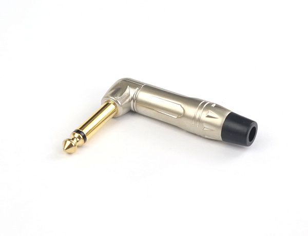 AuraSonics JMA2R-G кабельный разъем угловой Jack 6,3мм TS (моно) штекер, позолоченные контакты,матов