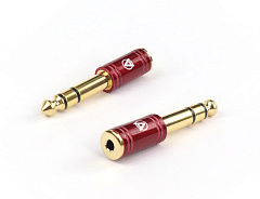 AuraSonics J35J63 переходник Jack TRS 3.5мм female -> Jack TRS 6.3мм male, позолоченные контакты