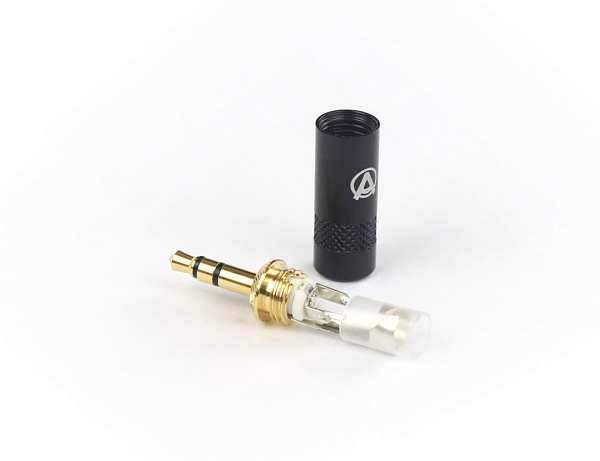 AuraSonics J35BG кабельный разъем Jack 3,5мм TRS (стерео) штекер, черный, позолоченные контакты