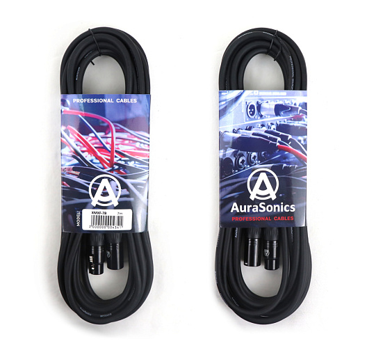 AuraSonics XMXF-7B кабель микрофонный XLR(F)-XLR(M), 7м, 24AWG, 0.23мм², черный