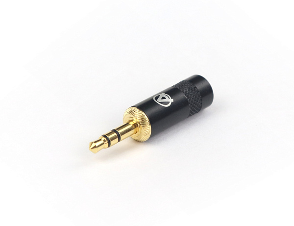 AuraSonics J35BG кабельный разъем Jack 3,5мм TRS (стерео) штекер, черный, позолоченные контакты