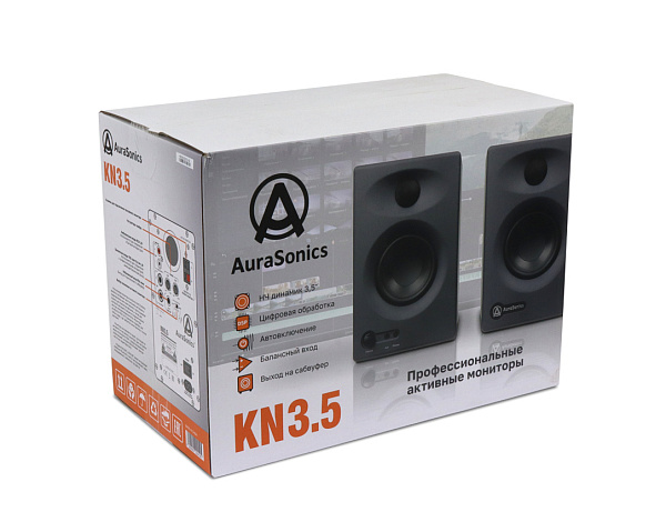 AuraSonics KN3.5 активные мультимедиа-мониторы (пара) НЧ3,5"+ВЧ1" 2x30Вт 80-20000Гц 100дБ(пик)