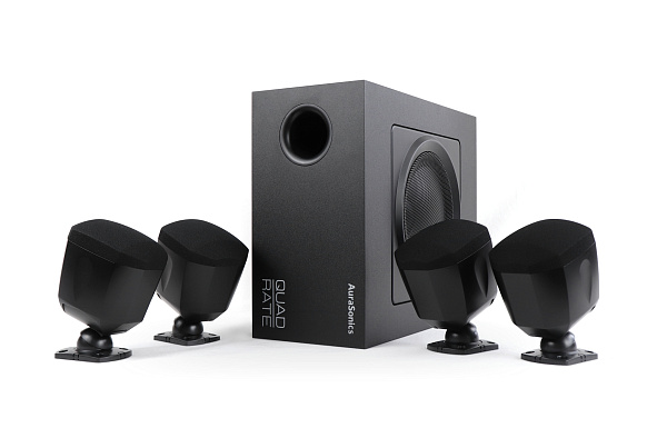 AuraSonics QUADRATE-BK комплект настенный сабвуфер 6,5" и 4 сателлита 3", встроенный кроссовер