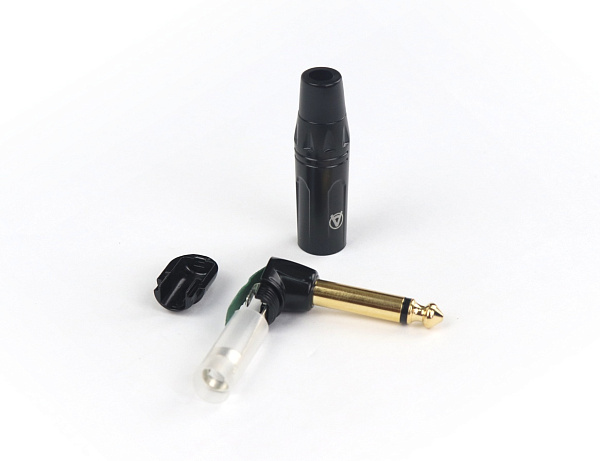 AuraSonics JMA2R-BG кабельный разъем угловой Jack 6,3мм TS (моно) штекер, позолоченные контакты
