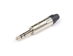 AuraSonics JMN3 кабельный разъем Jack 6,3мм TRS (стерео) штекер, никель, до 50 В