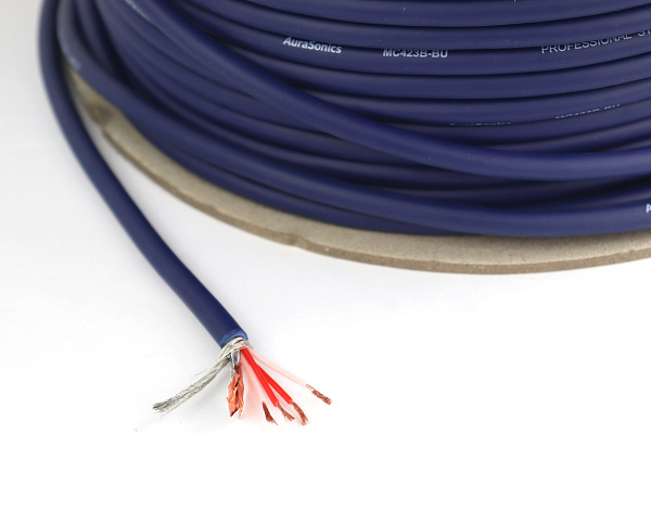 AuraSonics MC423B-BU микрофонный кабель, Ø6.5мм, 4x0.3мм², бухта 100м, синий