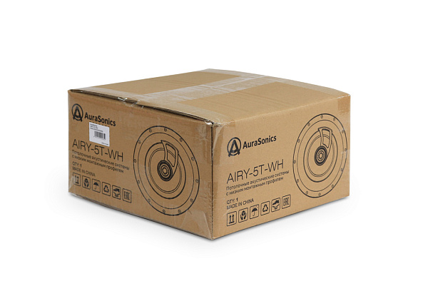AuraSonics AIRY-5T-WH потолочная акустическая система 5" низкопрофильная 98мм, ВЧ 1" шёлк, 30Вт-8Ом