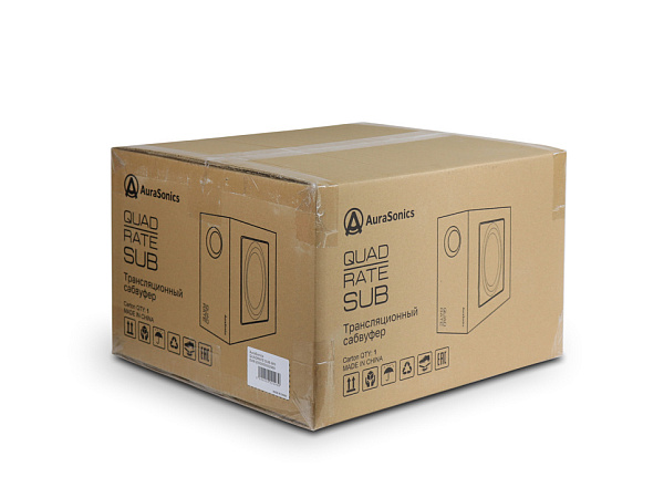 AuraSonics QUADRATE SUB-WH компактный настенный сабвуфер 6,5", 70/100B-80/40/20/10 Вт, 80Вт/8Ом