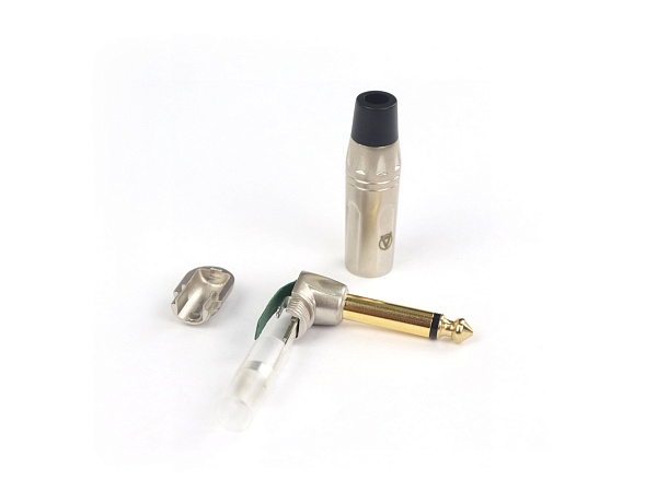 AuraSonics JMA2R-G кабельный разъем угловой Jack 6,3мм TS (моно) штекер, позолоченные контакты,матов