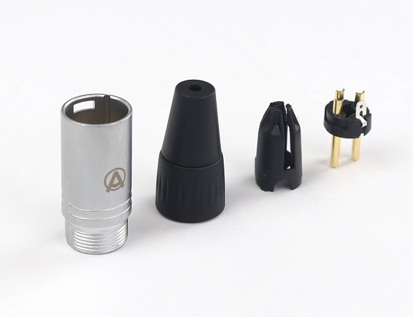 AuraSonics X3M-G кабельный разъем 3-контактный XLR male, позолоченные контакты, хром