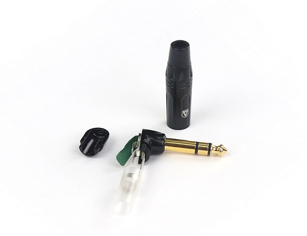 AuraSonics JMA3R-BG кабельный разъем угловой Jack 6,3мм TRS (стерео) штекер, позолоченные контакты
