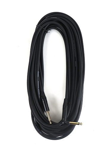 AuraSonics J63J63R-10 гитарный кабель Jack TS 6.3мм-угловой Jack TS 6.3мм 10м,24AWG, 0.22мм², черный