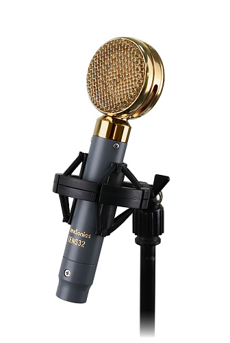 AuraSonics LENS32 студийный микрофон, капсюль 32 мм, 20Гц-20кГц,128дБ SPL, держатель "паук"