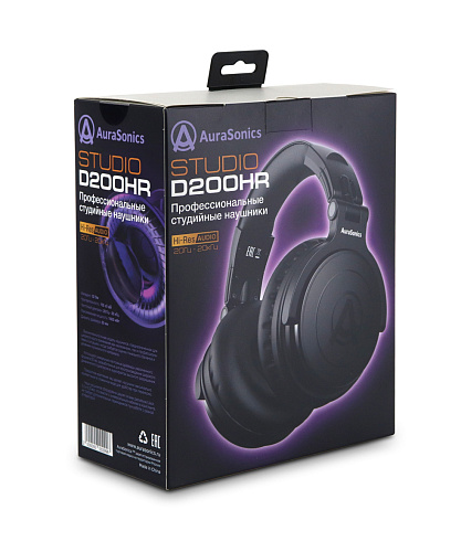 AuraSonics STUDIO D200HR наушники проводные, закрытые, драйверы 50 мм, 20-20 000 Гц