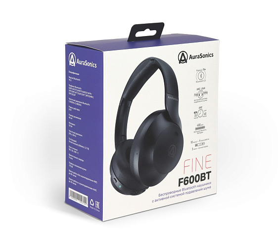 AuraSonics FINE F600BT наушники c Bluetooth, микрофоном и шумоподавлением