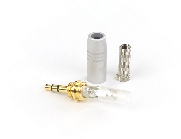 AuraSonics J35T кабельный разъем Jack 3,5мм TRS (стерео), штекер, с резьбой, для кабеля <Ø6мм 