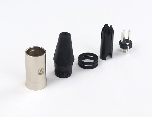AuraSonics XN3M кабельный разъем 3-контактный XLR male, посеребренные контакты, никель